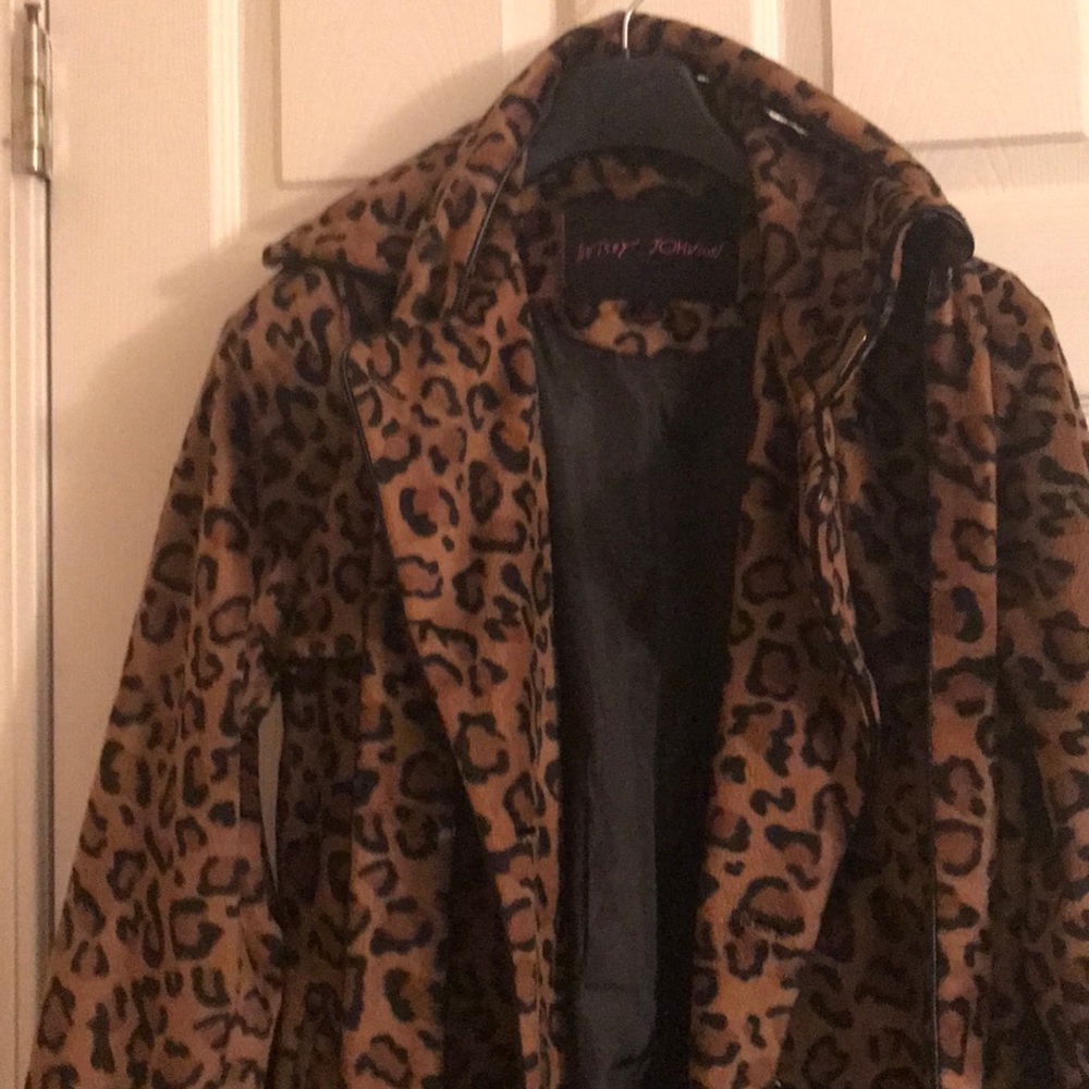 Betsey Johnson leopard print trench
